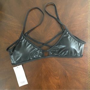 TOBI Black Swim Suite Top